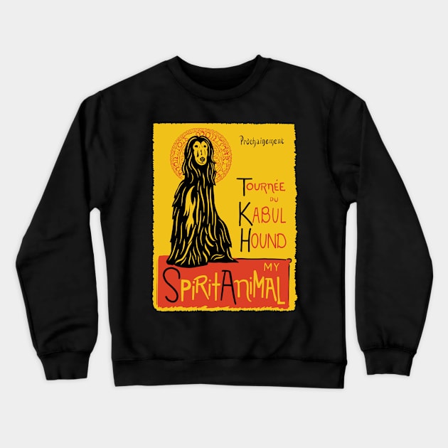 Funny Afghan Hound Cute Dog Chat Noir Mashup Art Crewneck Sweatshirt by Get Hopped Apparel